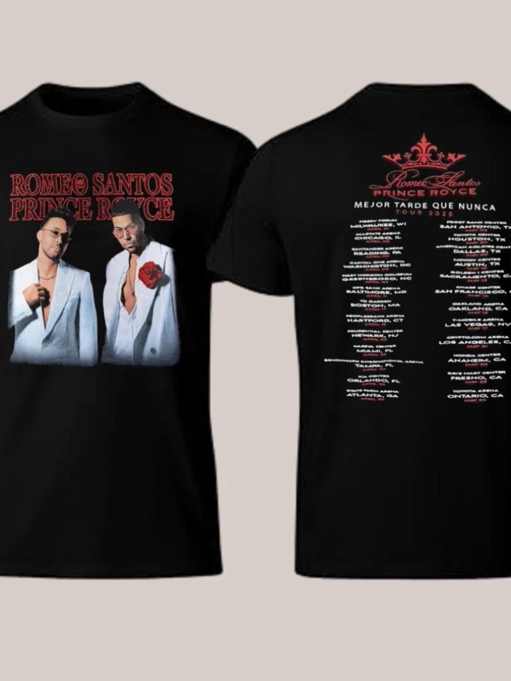 Romeo Santos X Prince Royce Mejor Tour 2026 Unisex T-Shirt